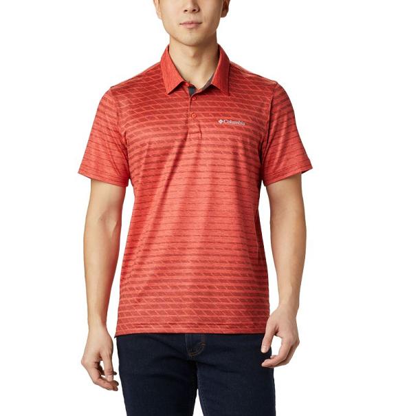 Columbia Tech Trail Polo Red For Men's NZ14569 New Zealand